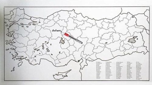 Türkiye Haritası Kağıt Tahta 110×56 Cm