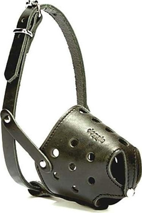 Kısa Burun Koruma Deri Köpek Ağızlığı Medium Siyah 1.5x50-55 Cm