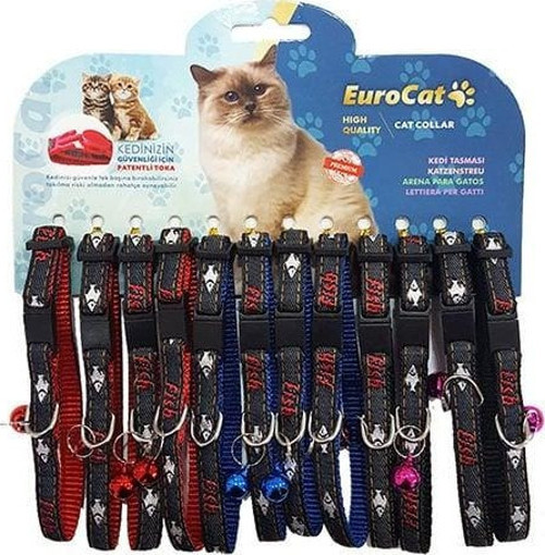 Balık Desenli Çıngıraklı Kedi Boyun Tasması 12'li