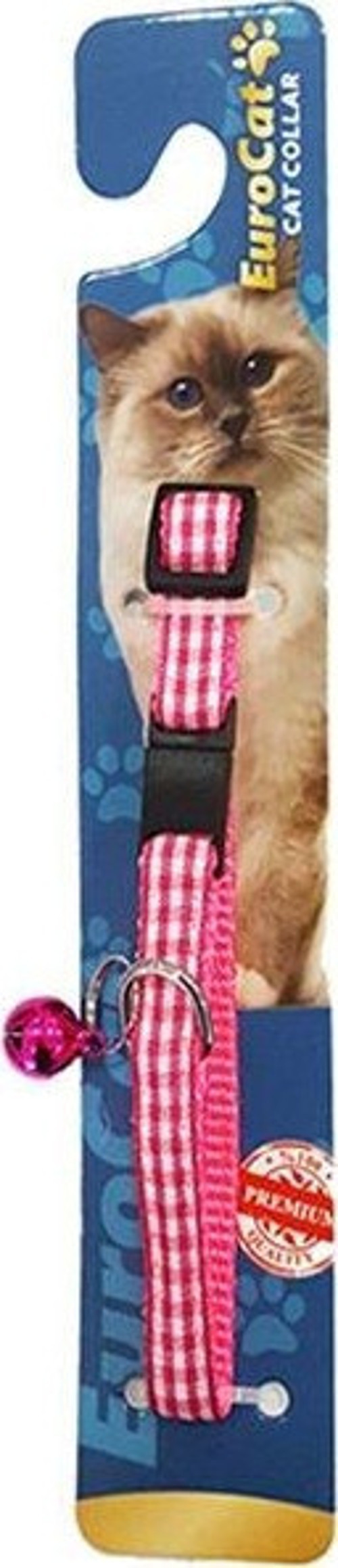 Renkli Ekoseli Çıngıraklı Kedi Boyun Tasması Pembe