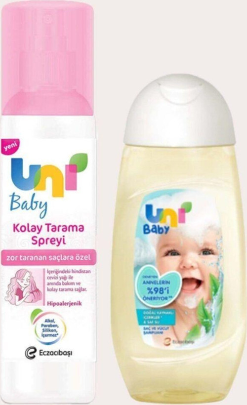 Kolay Tarama Spreyi + Saç Ve Vücut Şampuanı 200 Ml 123 Pembe Unı Baby