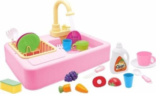 Kayyum Oyuncak Modern Çeşmeli Lavabo Seti Pilli Mutfak Oyuncak Seti