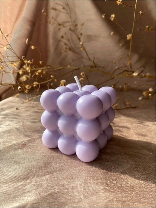 Modern Bubble Küp Mum Mor Dekoratif Mum 1 Adet