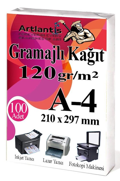 A4 Gramajlı Fotokopi Kağıdı 100 Adet 120 gr Sertifika Kağıdı Kalın Kağıt Baskı Tüm Yazıcılara Uyumlu 21x29.7cm Ofis Büro