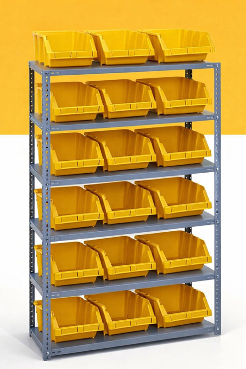 6 Katlı Galvaniz Çelik Raf - Depo, Arşiv, Kiler, Dosya, Market Rafı 31X60 Cm-150 Cm-0.70 Mm