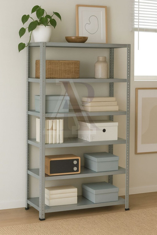 Çelik Raf 6 Katlı 31X60X200 Dekoratif Raf Sistemleri, Depo Rafı, Arşiv Rafı, Kiler Rafı
