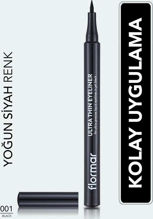 Ultra Ince Uçlu Eyeliner (Siyah) - Ultra Thin Eyeliner - 001 Black - 8690604478491