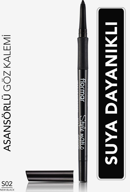Suya Dayanıklı Asansörlü Göz Kalemi(Yoğun Siyah)-Stylematic Eyeliner-S02Newblack-8690604190492