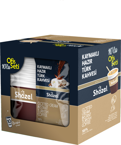 KAYMAKLI HAZIR TÜRK KAHVESİ OFİS SETİ 12 gr x 10 Adet (Aromalı)