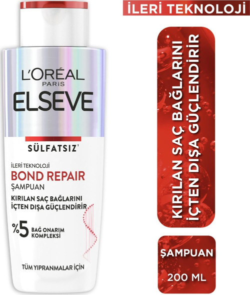 L'Oréal Paris Bond Repair Tüm Yıpranmalar için Saç Bağlarını Güçlendirici Şampuan 200 ml