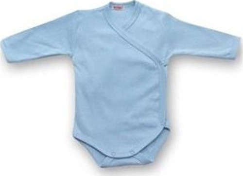 Çıtçıtlı Uzun Kollu Önden Açık Badi (Body) - Mavi 1 Ay
