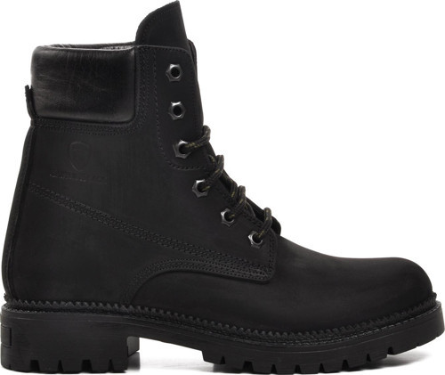 90001-9 Siyah Nubuk İçi Polarlı Hakiki Deri Unisex Bot