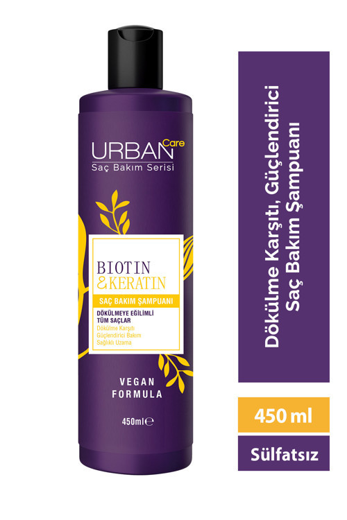 Biotin&Keratin Dökülmeye Eğilimli Saçlara Özel Şampuan-Vegan-450 Ml
