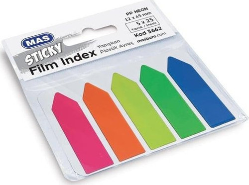 Sticky Yapışkanlı Ok 5 Renk Film İndex Ayraç - 3662
