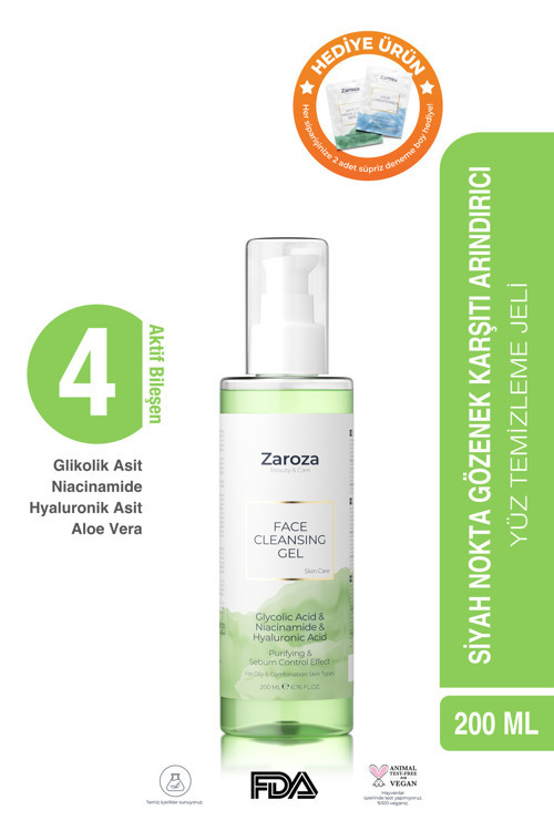 Arındırıcı & Gözenek Sıkılaştırıcı Yüz Temizleme Jeli - Face Cleansing Gel ( Glikolik Asit)- 200 Ml