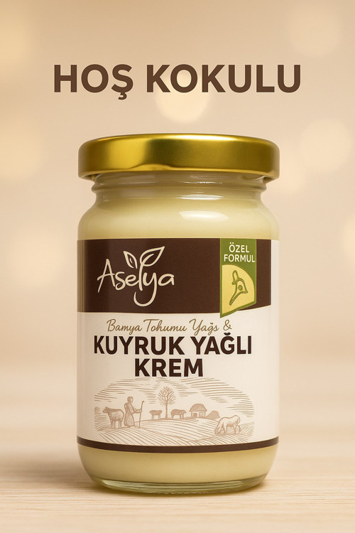 ASELLYA SAĞLIKLI YAŞAM BAMYA TOHUMU & KUYRUK YAĞLI KREM – HOŞ KOKULU MASAJ VE BAKIM KREMİ 100 ML