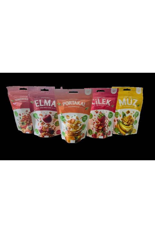 ASELYA Katkısız %100 Doğal Karışık Kurutulmuş Meyveler – Elma, Muz, Çilek, Portakal, Hurma