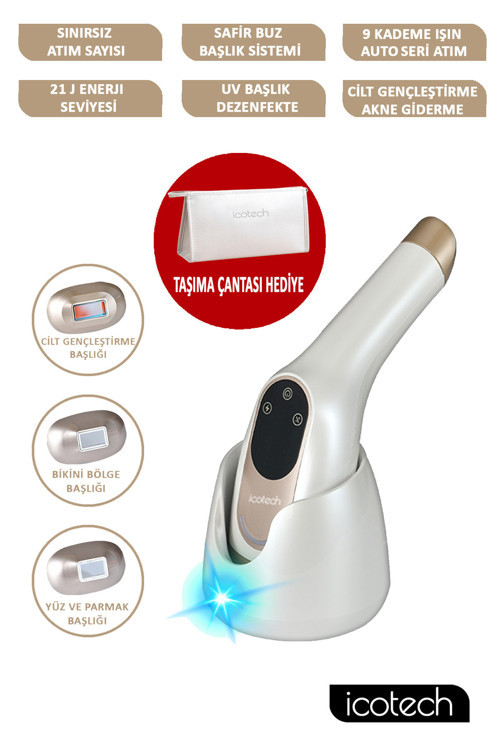 İcotech Hr95 Sınırsız Atım Safir Buz Başlıklı Uv Dezenfekte Cilt Genç Akne Giderme Ipl Lazer Epilasyon Aleti