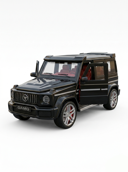 Mercedes G-Serisi Tasarımlı Sürtmeli Model Araba - Sesli ve Işıklı - 1:32 Ölçek SİYAH