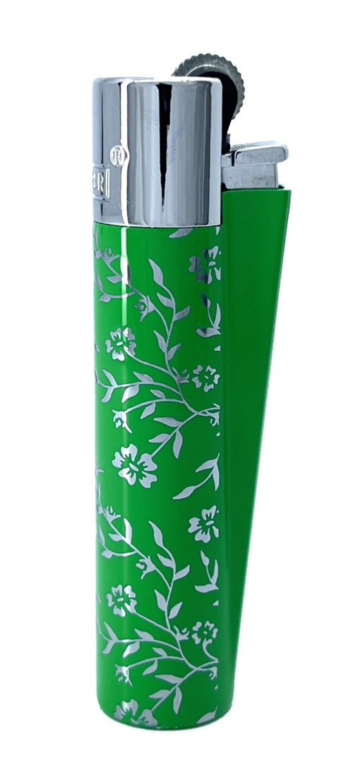 Green Pattern Metal Çakmak - Yeşil