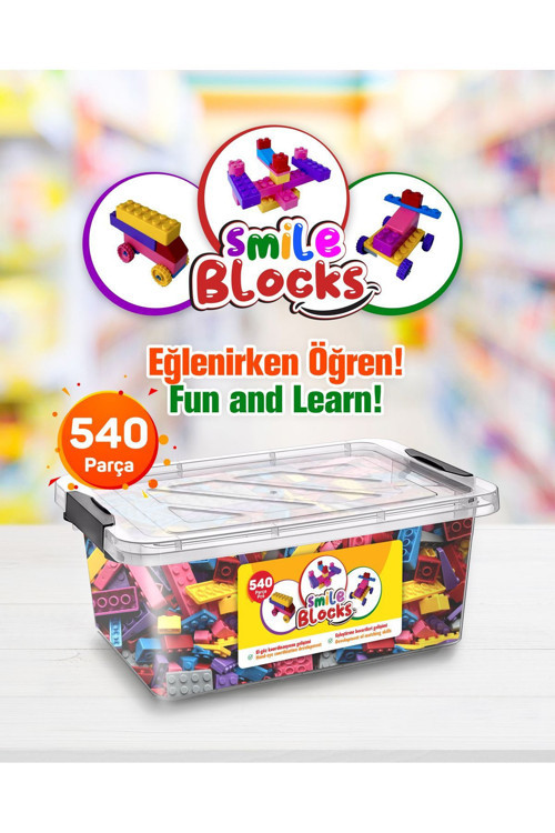 Smile Blocks 540 Parça Plastik Kutulu Mikro Blok Yapı Oyuncak