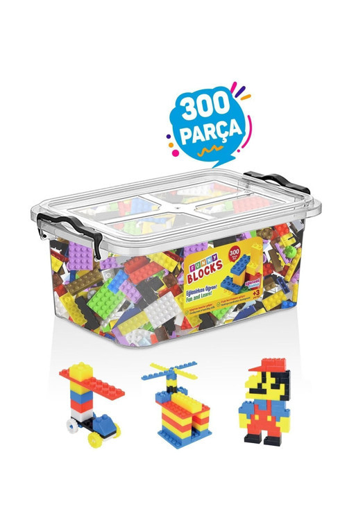 Funny Blocks Mikro Blok 300 Parça Plastik Kutulu Yapı Blokları