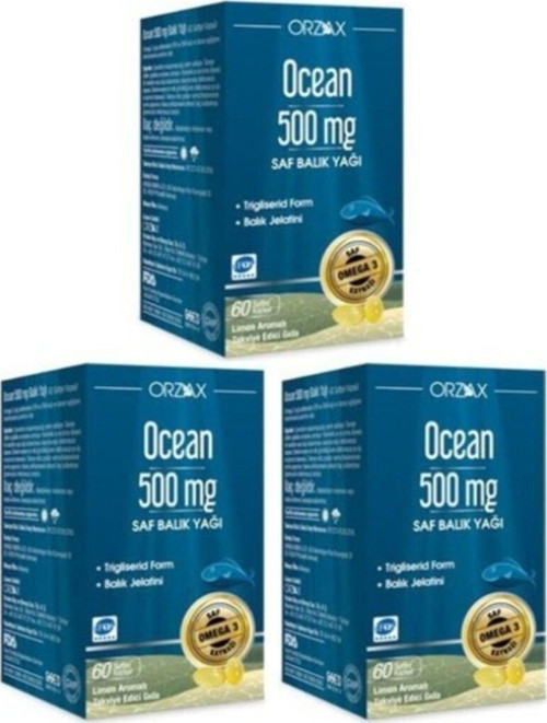 Saf Omega 3 Balık Yağı 500 Mg 60 Kapsül X3 Adet