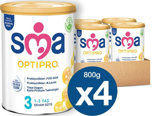 800 Gr 3 Numara Optipro Çocuk Devam Sütü X 4 Adet