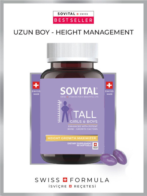 Tall Uzun Boy, Boy Uzamasına Yardımcı 11-21 Yaş, 90 Adet Softgel