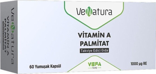 Vitamin A Palmitat Takviye Edici Gıda 60 Yumuşak Kapsül