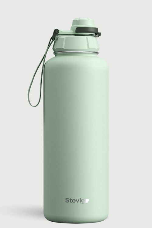 1 Hand Leak-Proof Sızdırmaz Çelik Termos 1500 ML Smoke Green ST-256