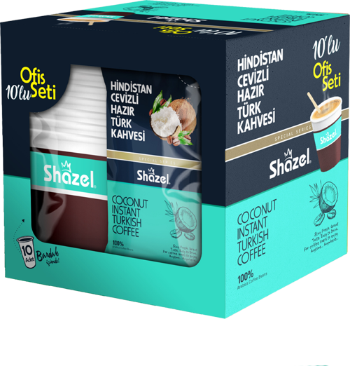 HİNDİSTAN CEVİZLİ HAZIR TÜRK KAHVESİ OFİS SETİ 12G X 10 ADET X 12 KUTU X 1 KOLİ (Aromalı)