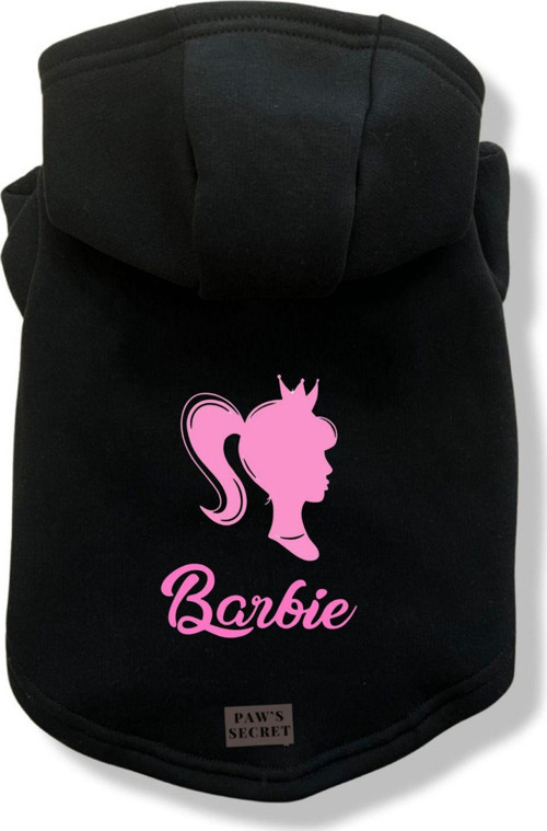 Barbie Yazılı Baskılı Köpek Kıyafeti Sweatshirt Hoodie XL