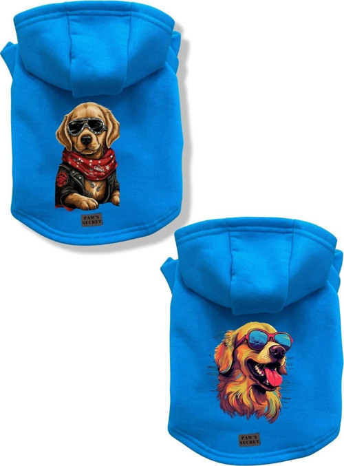 Kedi Köpek Kıyafeti Sweatshirt Golden Model Açık Mavi Kombin 2'li Set S