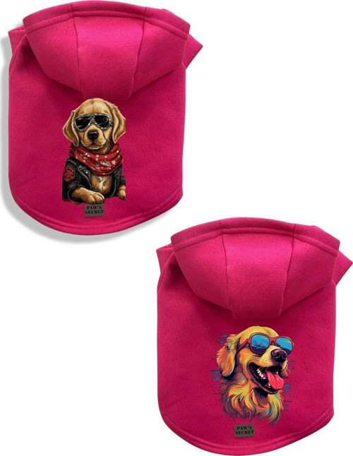 Kedi Köpek Kıyafeti Sweatshirt Golden Model Pembe Kombin 2'li Set XS