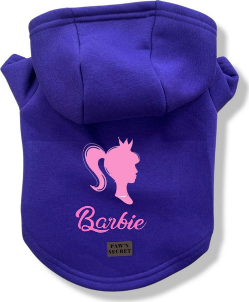 Köpek Kıyafeti Köpek Sweatshirt Hoodie Köpek Ürünleri Kedi Kıyafeti - Barbie Yazılı XS