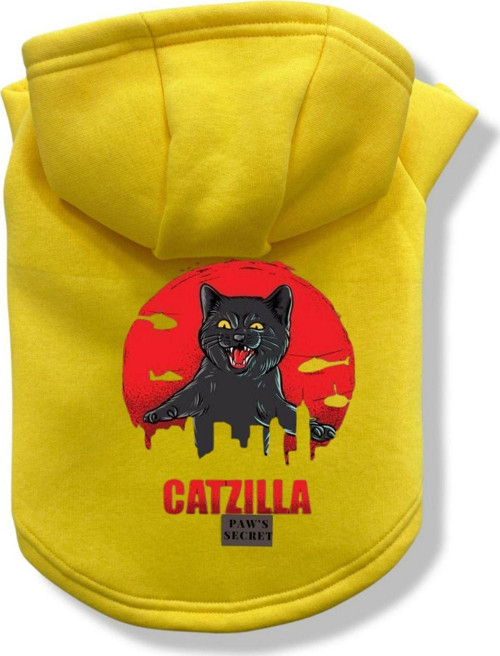 Köpek Kıyafeti Köpek Sweatshirt Hoodie Köpek Ürünleri Kedi Kıyafeti - Catzilla L