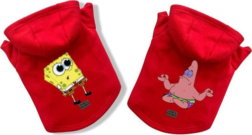 Köpek Kıyafeti Köpek Sweatshirt Hoodie Köpek Ürünleri Kedi Kıyafeti - Süngerbob ve Patrick L