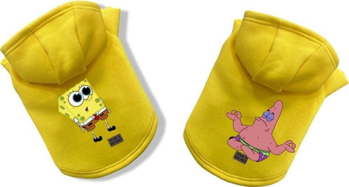 Köpek Kıyafeti Köpek Sweatshirt Hoodie Köpek Ürünleri Kedi Kıyafeti - Süngerbob ve Patrick M
