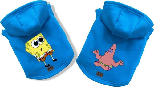 Köpek Kıyafeti Köpek Sweatshirt Hoodie Köpek Ürünleri Kedi Kıyafeti - Süngerbob ve Patrick M