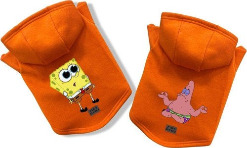 Köpek Kıyafeti Köpek Sweatshirt Hoodie Köpek Ürünleri Kedi Kıyafeti - Süngerbob ve Patrick S