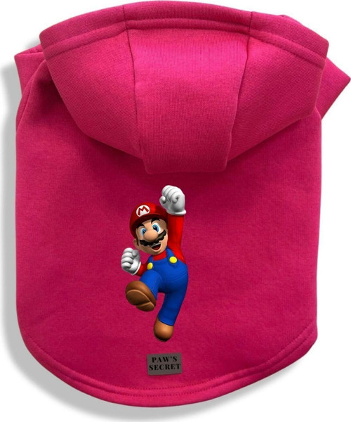 Köpek Kıyafeti Köpek Sweatshirt Hoodie Köpek Ürünleri Kedi Kıyafeti - Süper Mario M