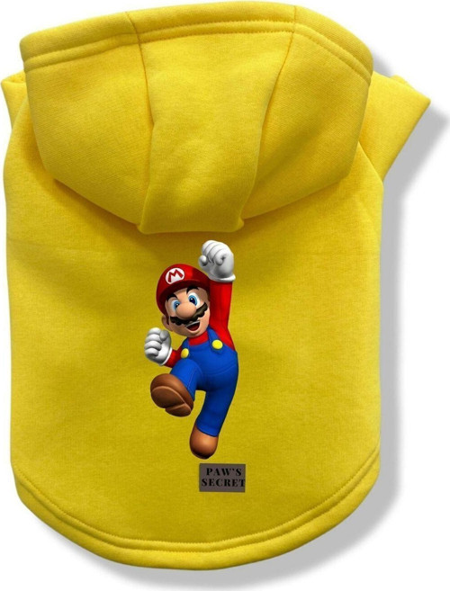 Köpek Kıyafeti Köpek Sweatshirt Hoodie Köpek Ürünleri Kedi Kıyafeti - Süper Mario XL