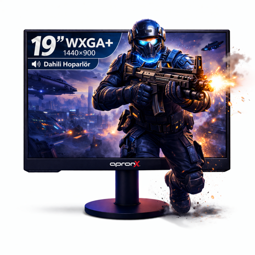 APX-NWS19 19 İnç LED Monitör Dahili Haporlör 900P VGA HDMI Girişli