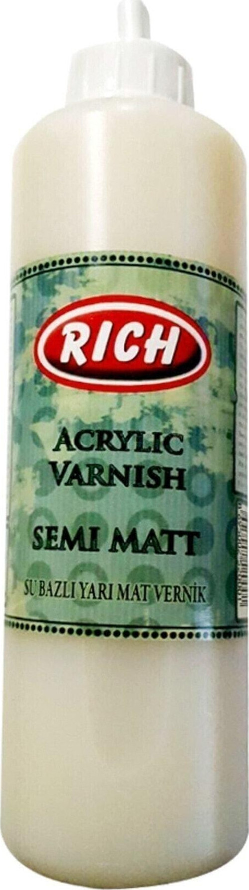 Su Bazlı Vernik Yarı Mat (Semi Matt Acrylic Varnish) 500 Cc. Ekonomik Boy