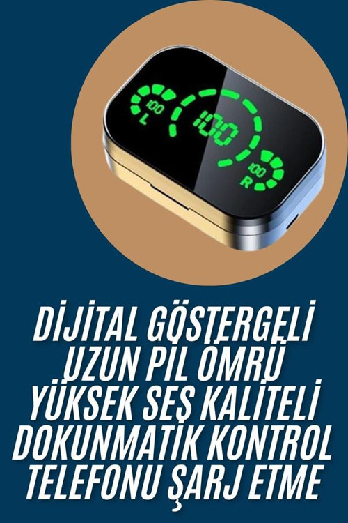 uygun 2025 Model Bluetooth Kulaklık Telefon Şarj Edebilen Çağrı Cevaplama Dijital Göstergeli p