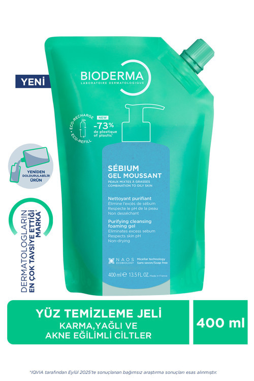 Sebium Foaming Gel Refill Yağlı ve Akne Eğilimli Ciltler, Temizleme Jeli Yeniden Dolum Paketi 400ml