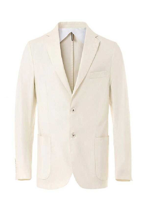 Hedgess Kırık Beyaz Renk Keten Karışımlı Blazer Ceket