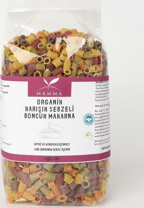 Organik Karışık Sebzeli Boncuk Makarna