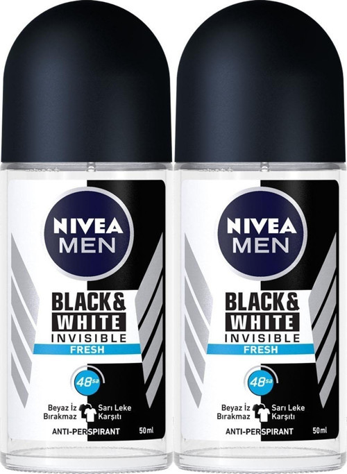 Erkek Roll-On Deodorant, Black & White Fresh 50 Ml, X2 Adet, Ter Kokusuna Karşı 48 Saat Koruma